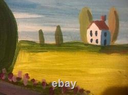 1 last Danny Doughty Painting Yellow House on wood! From his 2002 poor peri