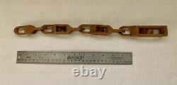 #11 Vintage Folk Art Carved Wood Chain Whimsy with 3 Balls in Cages 16 From $180