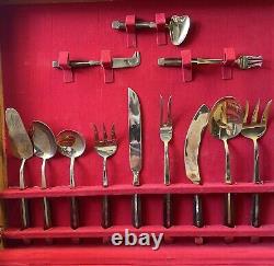 139 Piece Vintage MCM Brass And Rosewood Cutlery Set From Thailand