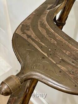 1800's Antique Camel Saddle From Pakistan RARE Metal & Wood