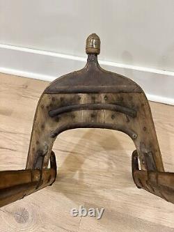 1800's Antique Camel Saddle From Pakistan RARE Metal & Wood