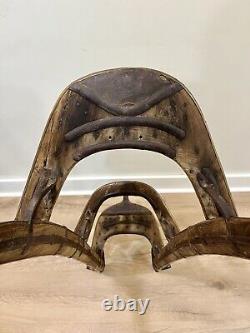 1800's Antique Camel Saddle From Pakistan RARE Metal & Wood