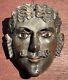 1800's Conquistador Mask Guatemala Hand Carved Glass Eyes Sideburns From Museum