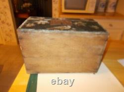 1800s Primitive Hand Painted French Brides Box With Note From Normandy France