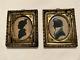1820 1830, Framed Miniature Bust Profile Silhouettes From Newburyport, Ma Are