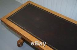 1840 Oak Leather Top Refectory Library Table From In & Out Naval & Military Club