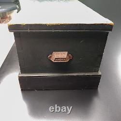 1860s Antique Dovetail Wood Foot Locker from US Civil War, 28x11x12
