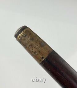 18th C Rosewood Walking Stick James Ralph From CA Clinton Coin Silver Handle