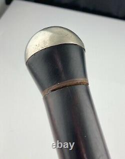 18th C Rosewood Walking Stick James Ralph From CA Clinton Coin Silver Handle