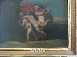 18th Cent Italien school Oil painting on wood panel putties, from chateau