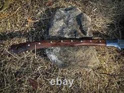 19 inch Long Handle Kopis Hand forged from Leaf Spring of Truck Rosewood