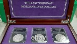 1904 The Last Original Morgan Silver Dollars Set of 3 from each Mint in Wood Box