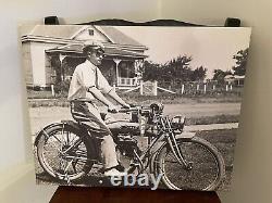 1914 Yale Motorcycle Cavas 16x 20 Picture Print Wood Frame Harley Indian