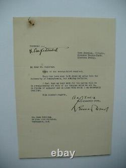 1920 Army General Leonard Wood Autographed Letter, University Of Pennsylvania