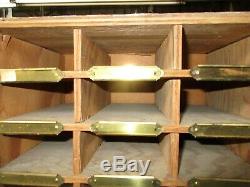 1950's mail casing unit with 375 2x4 cubby holes, notes from mail clerk