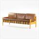 1976 Arne Norell Attr. Leather And Oak Sofa From Hugh Stubbins Library Princeton