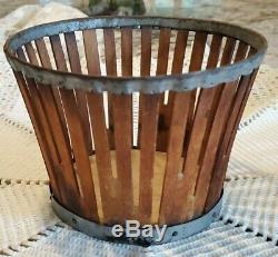 19th C Antique Shaker Berry Basket Wooden Staves from New England