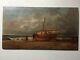 19th Century Antique French Impressionism Oil Painting Back From Fishing