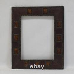 19th cent old wooden frame with scenes from the Bible dimensions 16.7 x 12.8 in