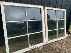 2 30 x 27-1/2 Vintage Window sashes old 6 pane From 1970s Arts & Craft