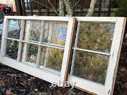 2 32 x 20 Vintage Window sashes old 6 pane Frame From 1970s Arts & Craft