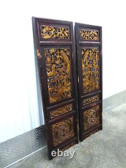 2 Large Carved Chinese Panels From The Estate Of An Antique Dealer