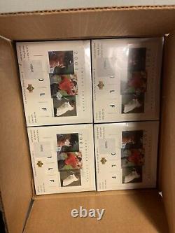 (2) MINT 2001 Upper Deck Golf Hobby Boxes from Sealed Case. Tiger Woods PSA 10