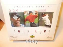 2001 UPPER DECK GOLF FACTORY SEALED BOX FROM SEALED CASE TIGER WOODS RC Ret. Red