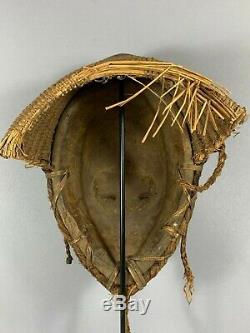 200724 Tribal used Old African female mask from the Punu Gabon
