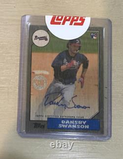 2017 Topps Dansby Swanson Auto 09/10 Rc 1987 Wood Grain Straight From Topps