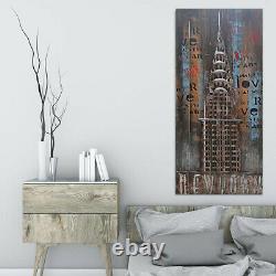 20Wx 485H CHRYSLER BUILDING FROM THE EUROPEAN FINERY REAL WOOD of CANVAS