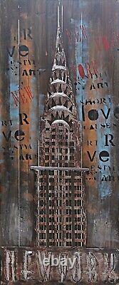 20Wx 485H CHRYSLER BUILDING FROM THE EUROPEAN FINERY REAL WOOD of CANVAS