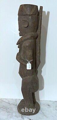 27 Tall Old Dogon People Carved Wood Statue Of A Male Hunter Figure From Mali