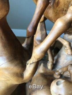 29 Horse Large Hand Carved Art From Bali Plumeria Root