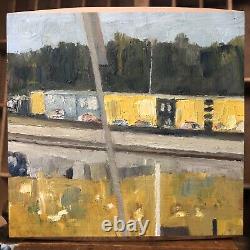 2x6 Landscape No. 344 Oil Painting on Wood Direct From Folk Artist Rob Vetter