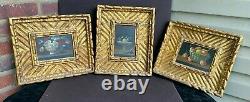 3 Old Still Life Oil Paintings, Gilt Wood Frames from Florentia made in Spain