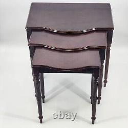 3 Traditional Mahogany Nesting Tables From Bombay Company 22 x 15 x 20 Tall