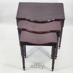 3 Traditional Mahogany Nesting Tables From Bombay Company 22 x 15 x 20 Tall