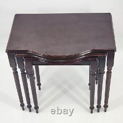 3 Traditional Mahogany Nesting Tables From Bombay Company 22 x 15 x 20 Tall