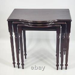 3 Traditional Mahogany Nesting Tables From Bombay Company 22 x 15 x 20 Tall