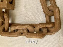 #4 Vintage Folk Art Carved Wood Chain, Ball in Cage Whimsy 62½ Down From $495