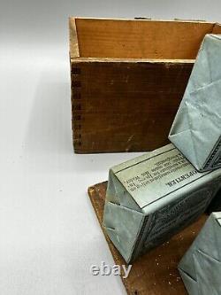 7 Packages Of Indian Physic Holistic Medicine from early 1900's With Wood Box