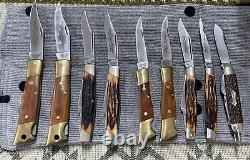 9 Vintage Camillus USA lot all mint from the 1980s factory old knife knives USA