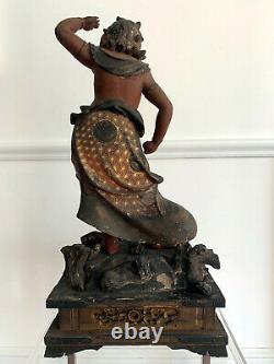 A Japanese Lacquered and Gilt Wood Statue from Edo Period