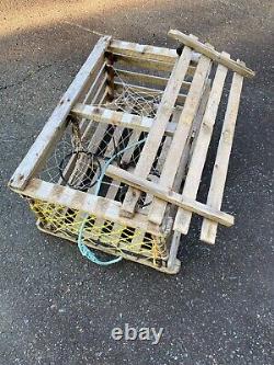 A Vintage Flat Top Wooden Lobster Trap From Maine