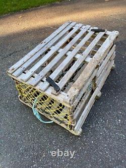 A Vintage Flat Top Wooden Lobster Trap From Maine