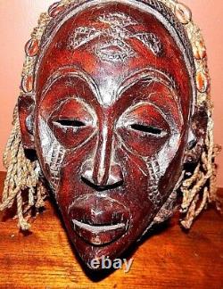 AFRICA, FROM CONGO, Chokwe Mbunda Tribal Initiation Wood Helmet Mask, Mint Cond