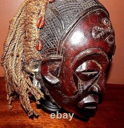 AFRICA, FROM CONGO, Chokwe Mbunda Tribal Initiation Wood Helmet Mask, Mint Cond