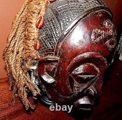 AFRICA, FROM CONGO, Chokwe Mbunda Tribal Initiation Wood Helmet Mask, Mint Cond