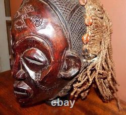 AFRICA, FROM CONGO, Chokwe Mbunda Tribal Initiation Wood Helmet Mask, Mint Cond